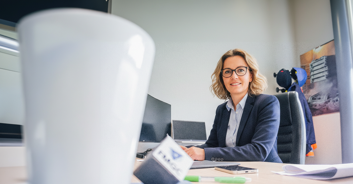 woman at her desk